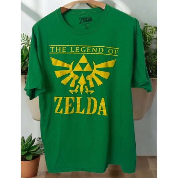 The Legend Of Zelda Graphic T Shirt Mens Sz XL Hyrule Crest Green Gold Nintendo - Picture 1 of 8